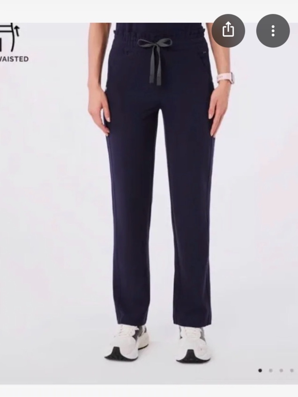 Navy Davia High Waisted Straight Leg - Scrub Pant